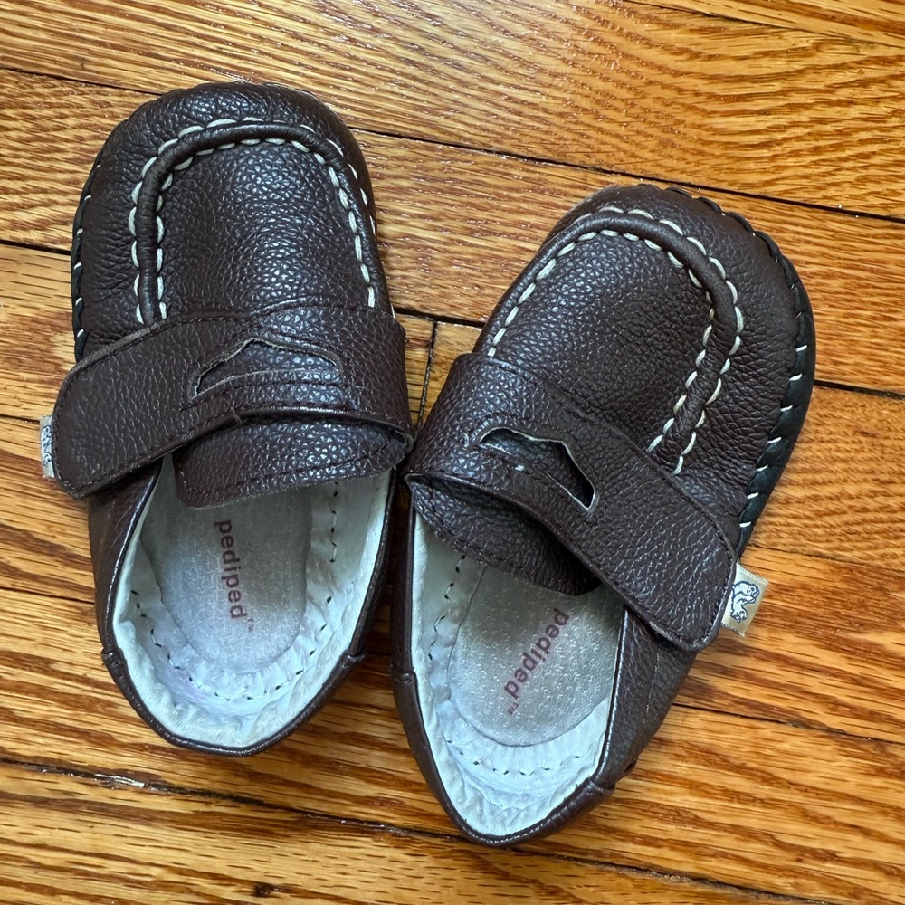 Pediped Dark Brown Kids Moccasins